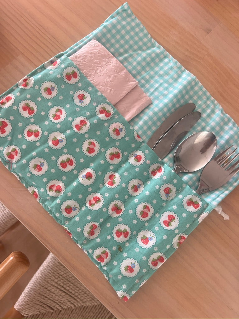 One of a kind Picnic basket set - Strawberry Sunday.