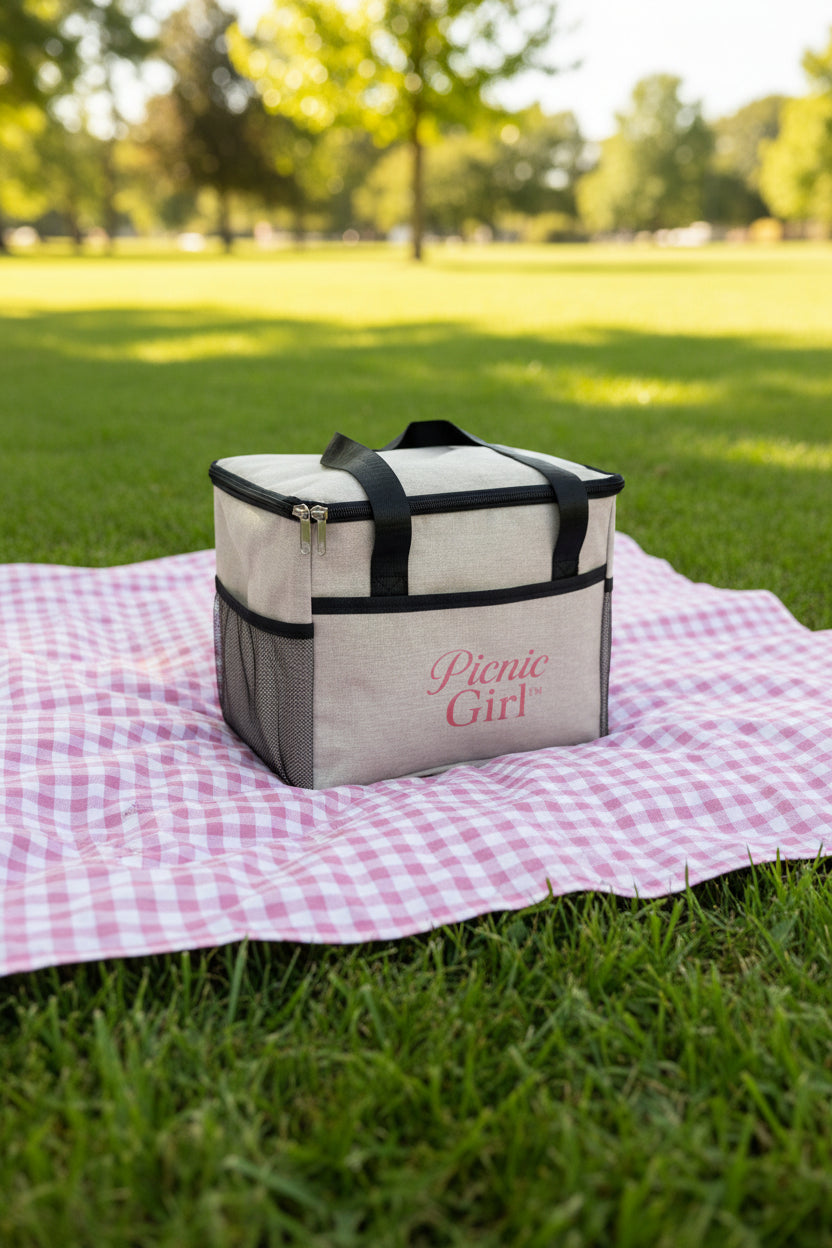 One of a kind Picnic basket set - Strawberry Sunday.