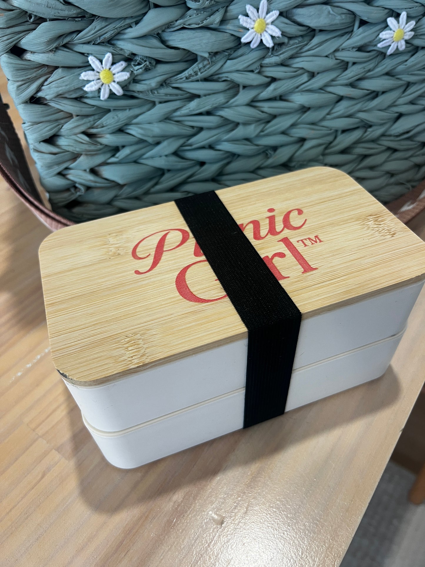 Lazy Daisy Cheese & Wine for 2. One Of A Kind Handmade / Upcycled Picnic Basket set.