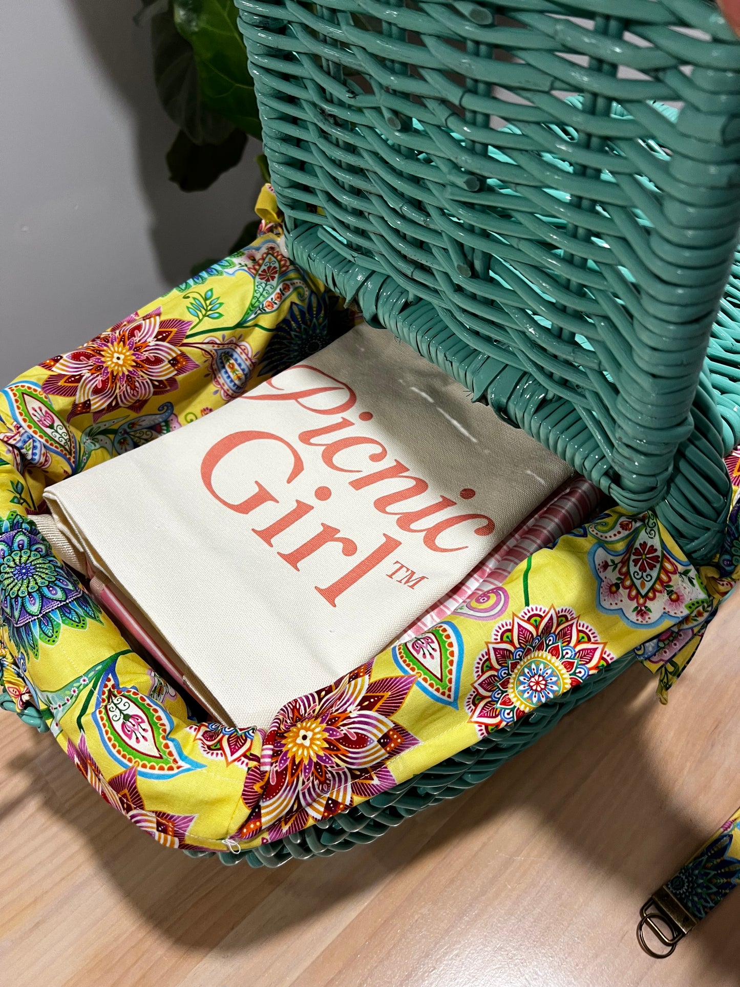 SOLD - Sunset beach party 🌅 One of a Kind picnic basket.