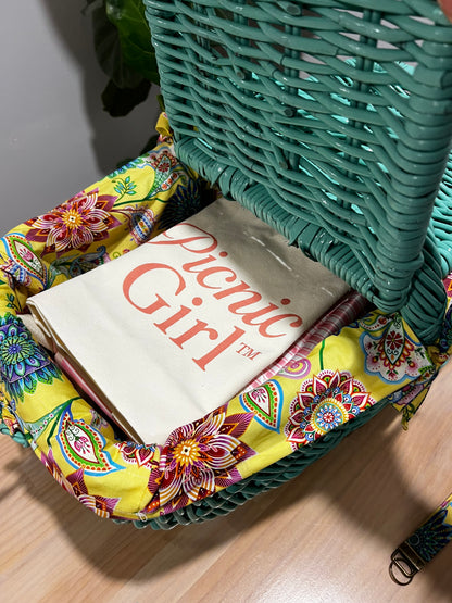 SOLD - Sunset beach party 🌅 One of a Kind picnic basket.