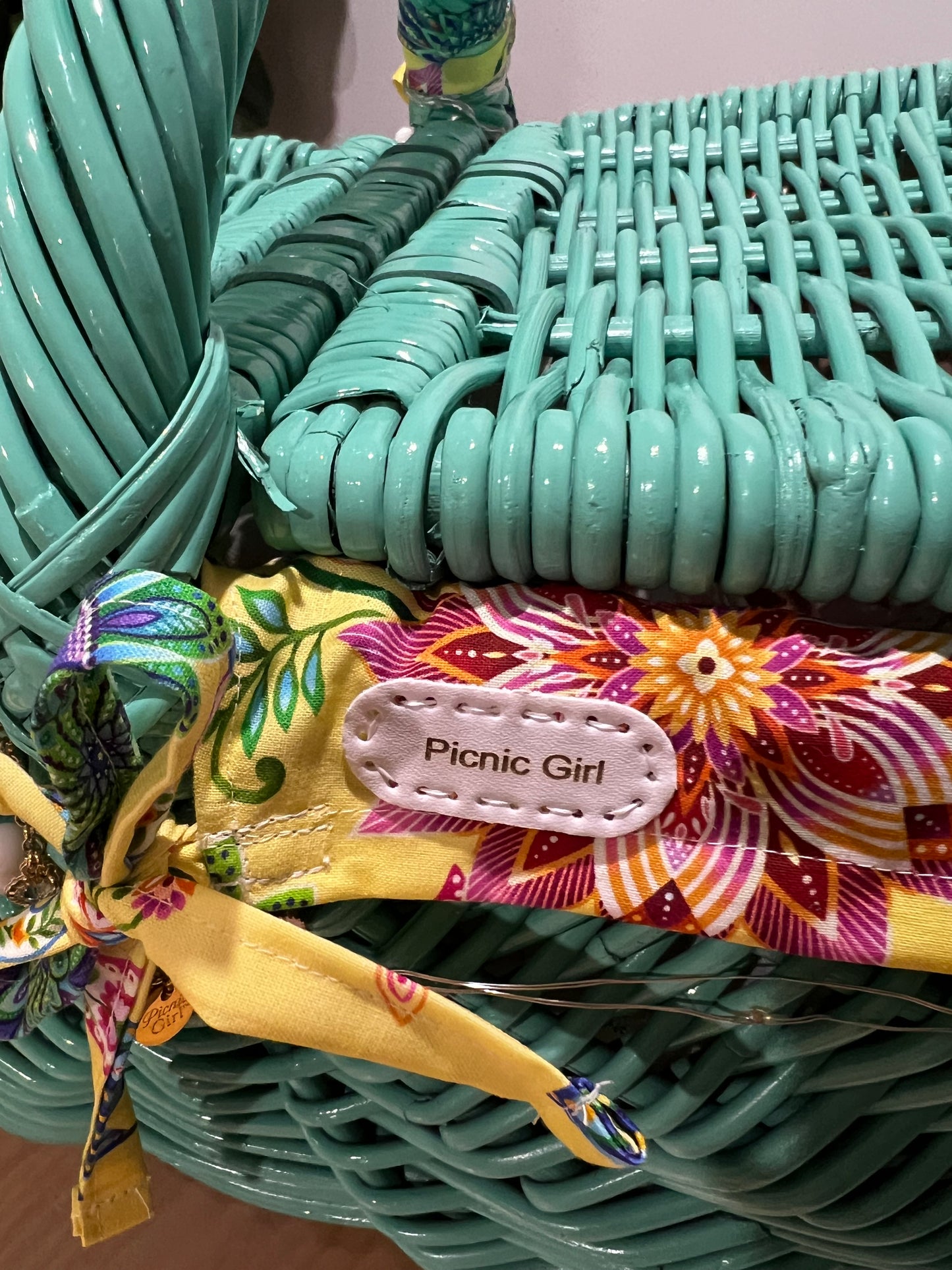 SOLD - Sunset beach party 🌅 One of a Kind picnic basket.