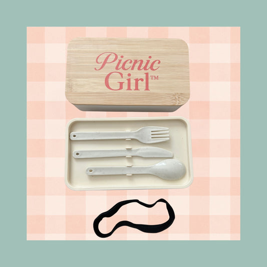 Picnic Girl Branded Bento Box - White